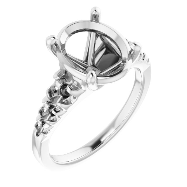 French-Set Accented Engagement Ring