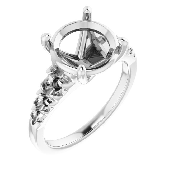 French-Set Accented Engagement Ring
