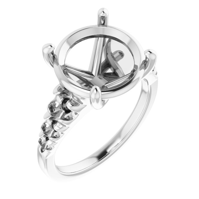 French-Set Accented Engagement Ring