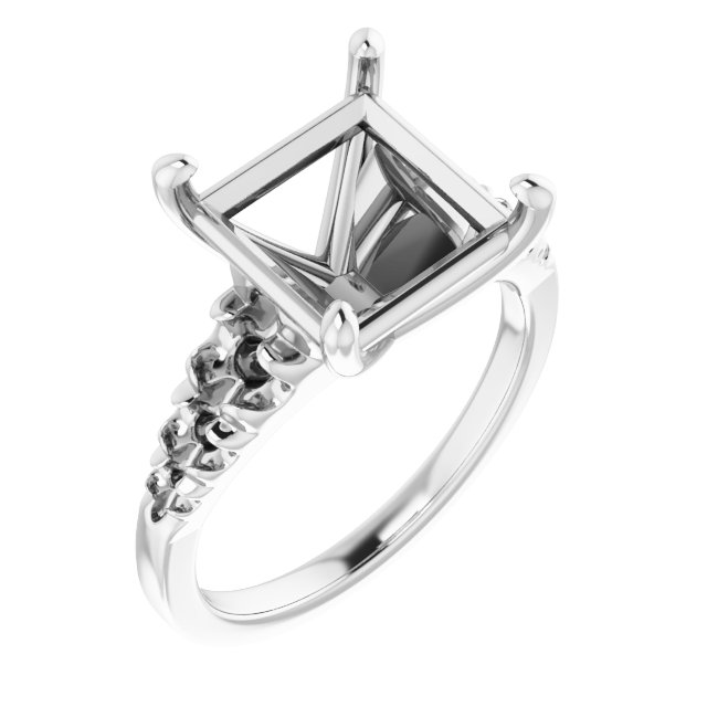 French-Set Accented Engagement Ring