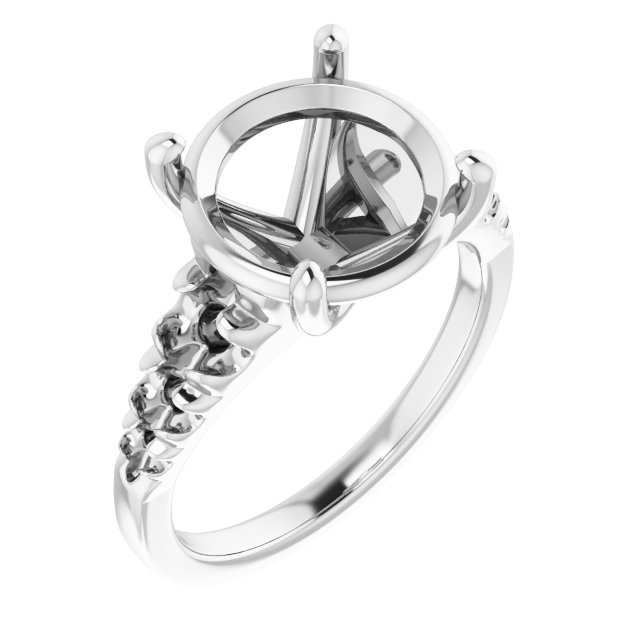 French-Set Accented Engagement Ring
