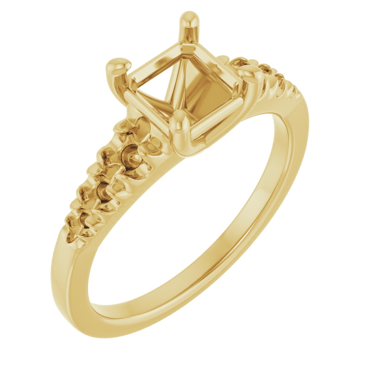 French-Set Accented Engagement Ring