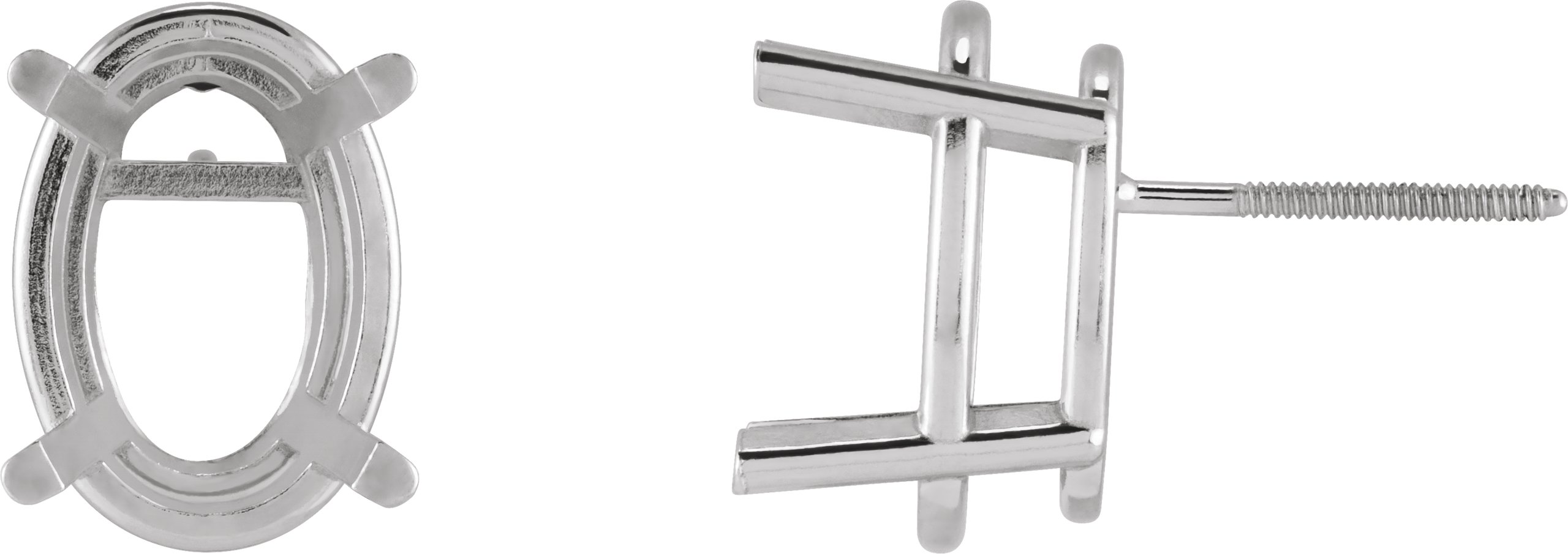Oval 4-Prong Stud Earrings