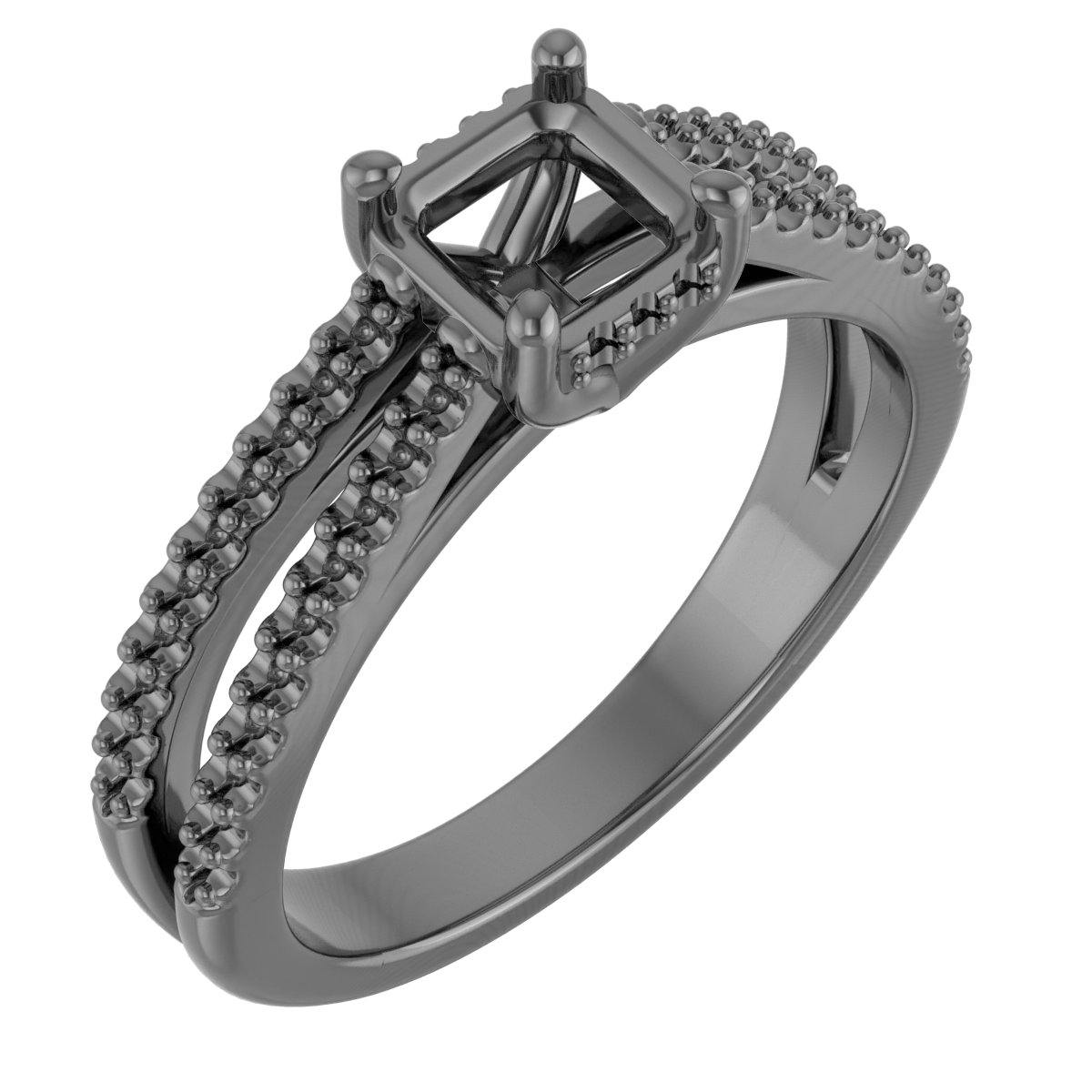 6x4 mm Oval Double Row Engagement Ring Mounting