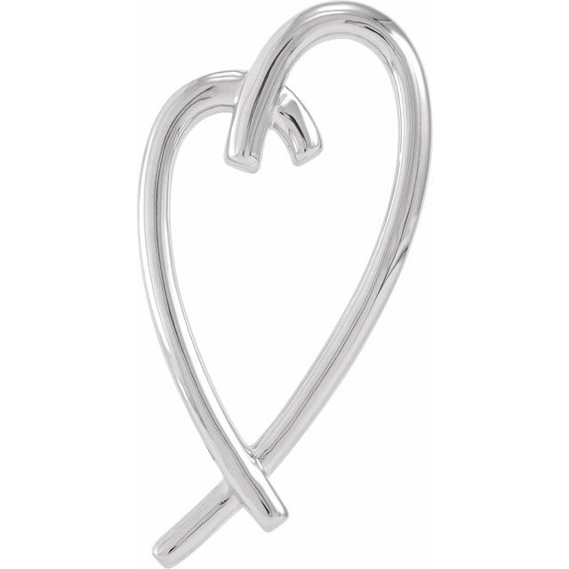 Sterling Silver 32.5x15.2 mm Heart Pendant