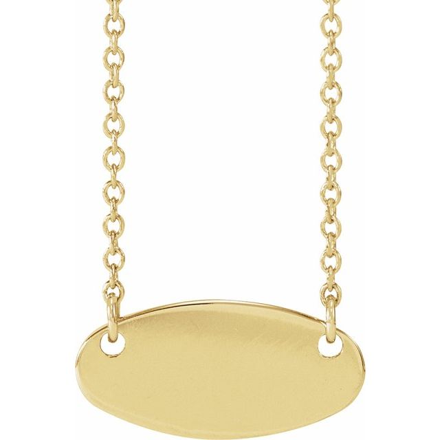 14K Yellow Engravable Oval 18 Necklace