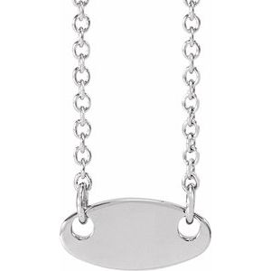 Sterling Silver 8x4.5 mm Oval 18" Necklace