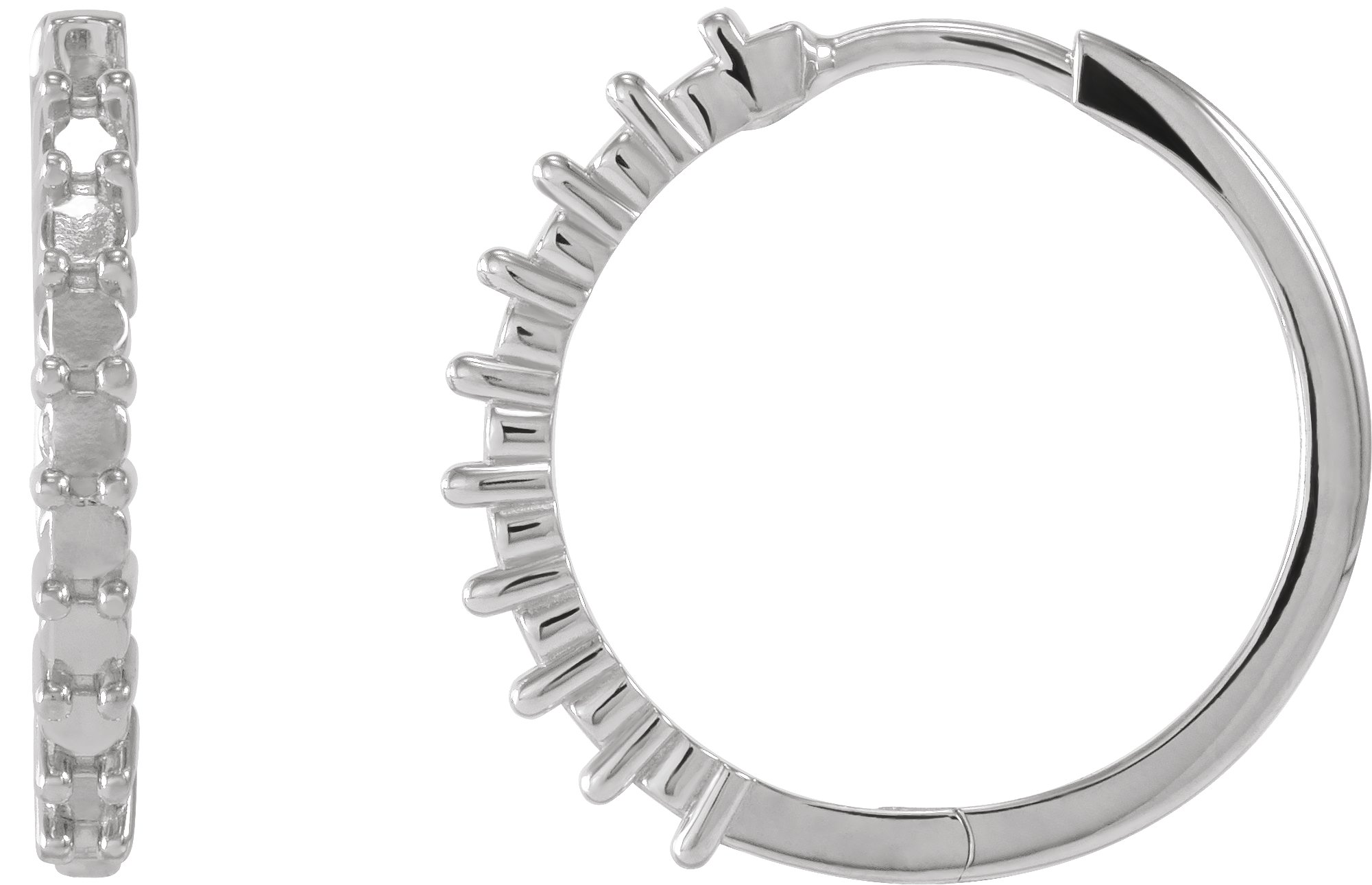 Cabochon Hinged Hoop Earrings