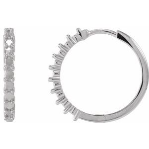 Sterling Silver 2 mm Round 20 mm Cabochon Single Huggie Hoop Earring Mounting