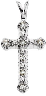 .06 CTW Natural Diamond Cross Pendant