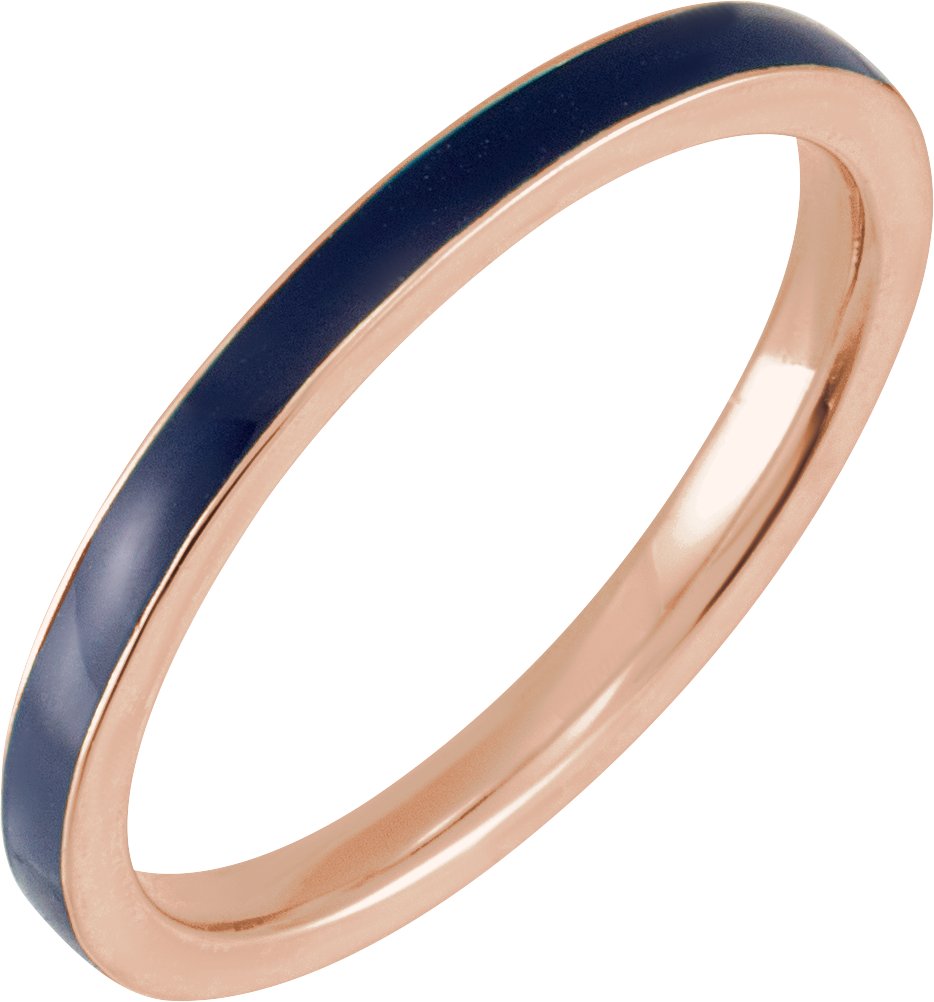 14K Rose Blue Enamel Stackable Ring Ref 19517358