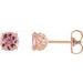 14K Rose 6 mm Natural Pink Tourmaline Earrings