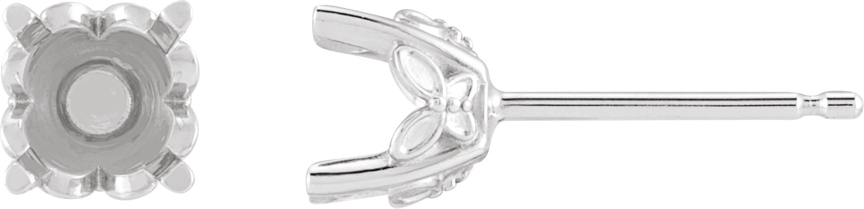 Round 4-Prong Stud Earring
