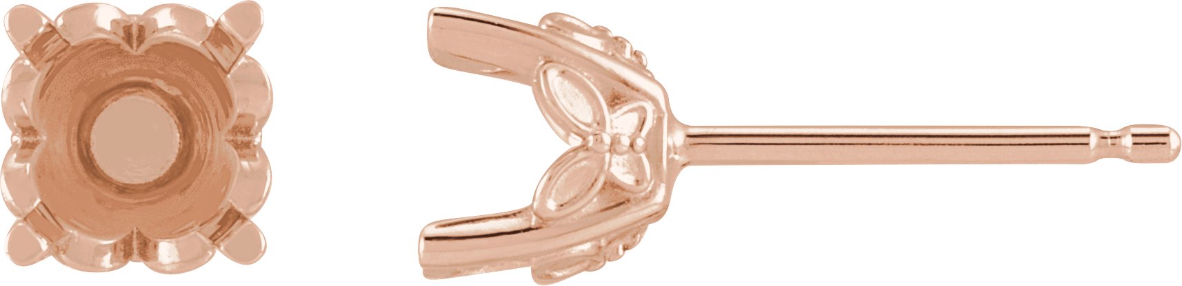 Round 4-Prong Stud Earring