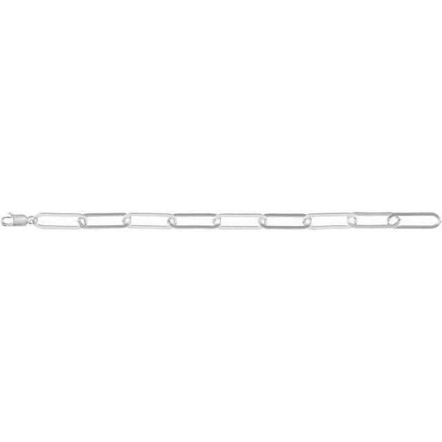 Sterling Silver Elongated Flat Link Chain 7