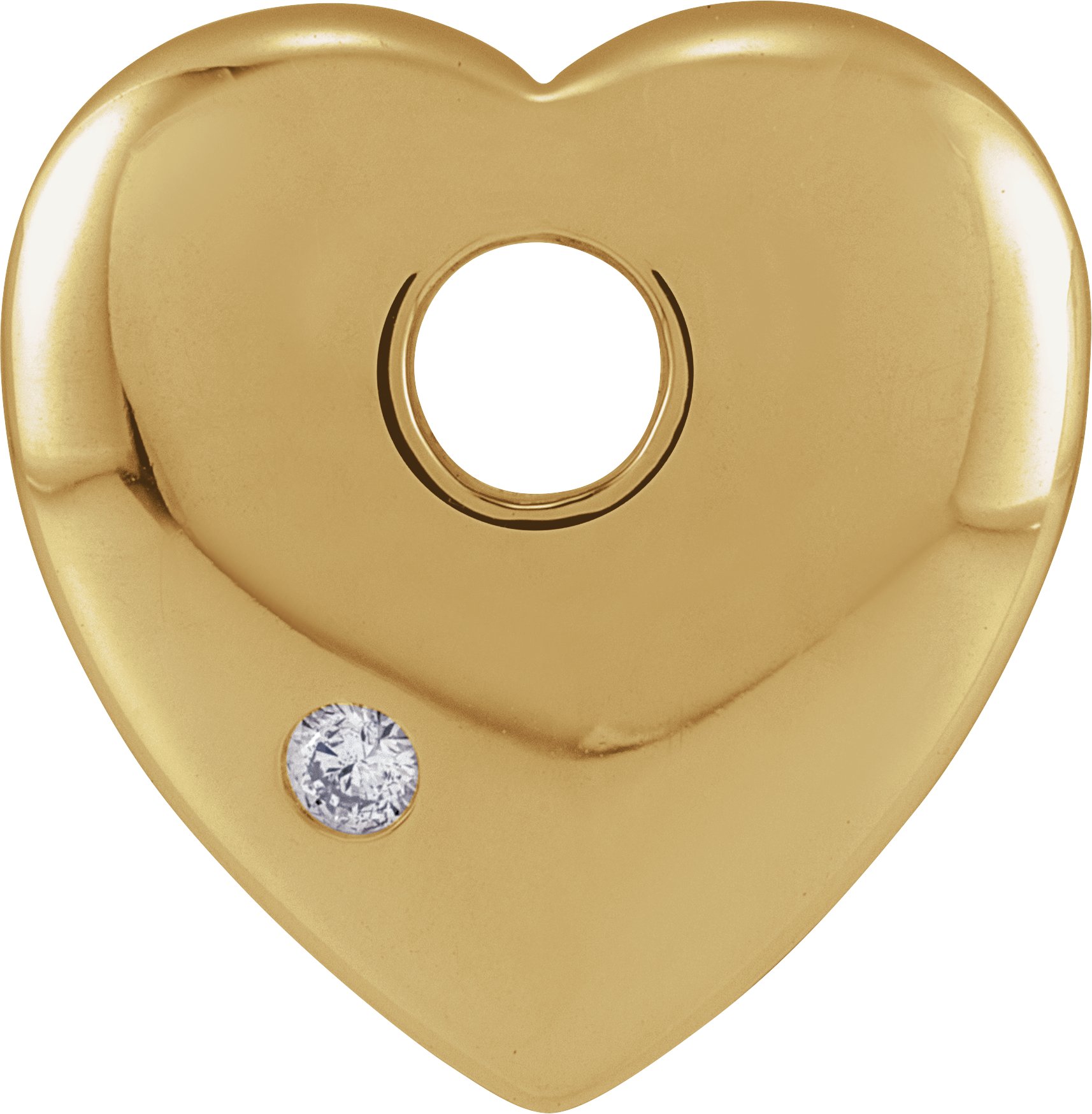 14K Yellow .03 CT Natural Diamond Heart Pendant