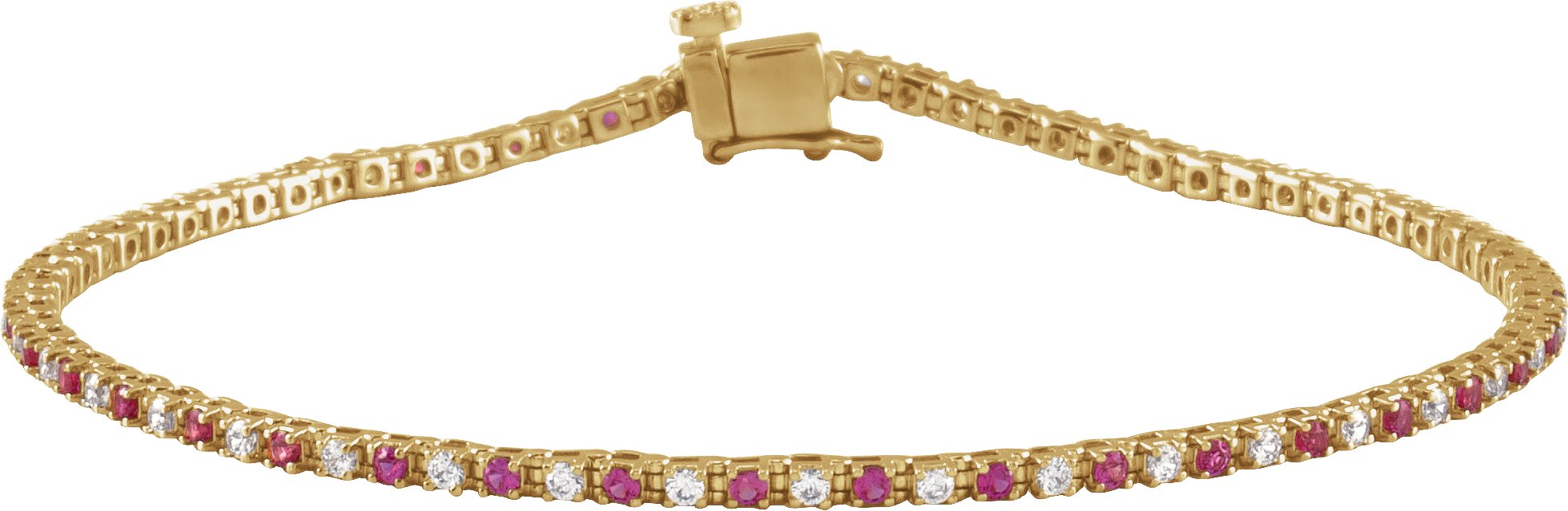 14K Yellow Natural Ruby and 0.625 CTW Natural Diamond Link 7.25 inch Bracelet Ref 19567646