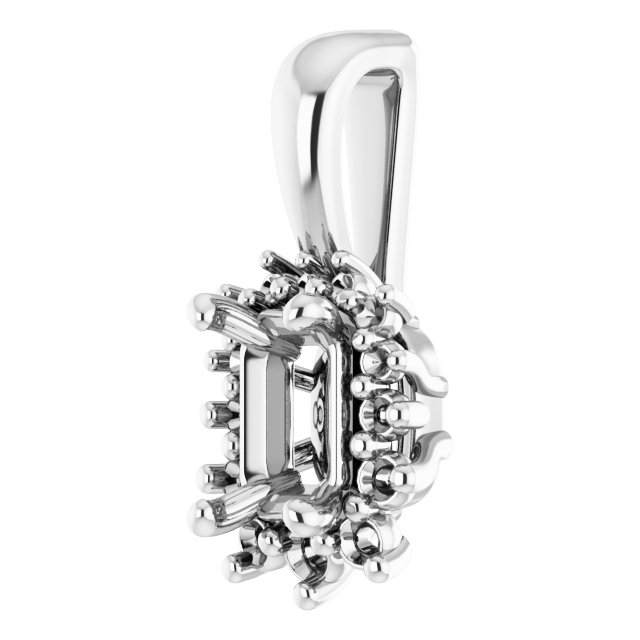 7x5 mm Emerald Pendant Mounting view 2