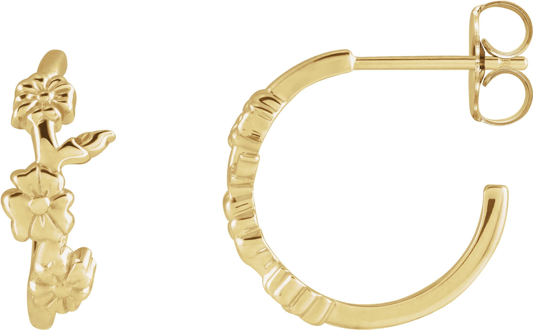 Floral Hoop Earring