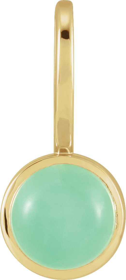 14K Yellow Natural Chrysoprase Charm or Pendant Ref 19527431