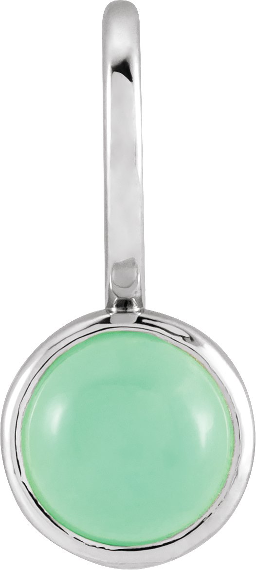 Platinum Natural Chrysoprase Charm or Pendant Ref 19527432