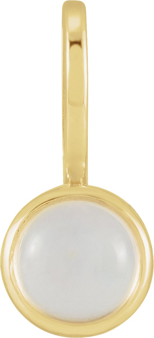 14K Yellow Natural Rainbow Moonstone Charm/Pendant