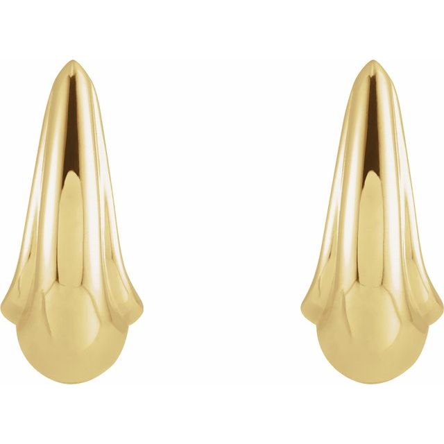 14K Yellow Tapered J-Hoop Earrings