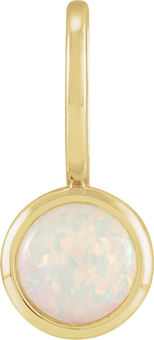 14K Yellow Natural White Opal Charm or Pendant Ref 19527454