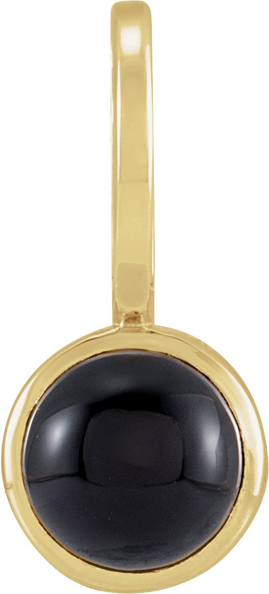 14K Yellow Natural Black Onyx Charm/Pendant