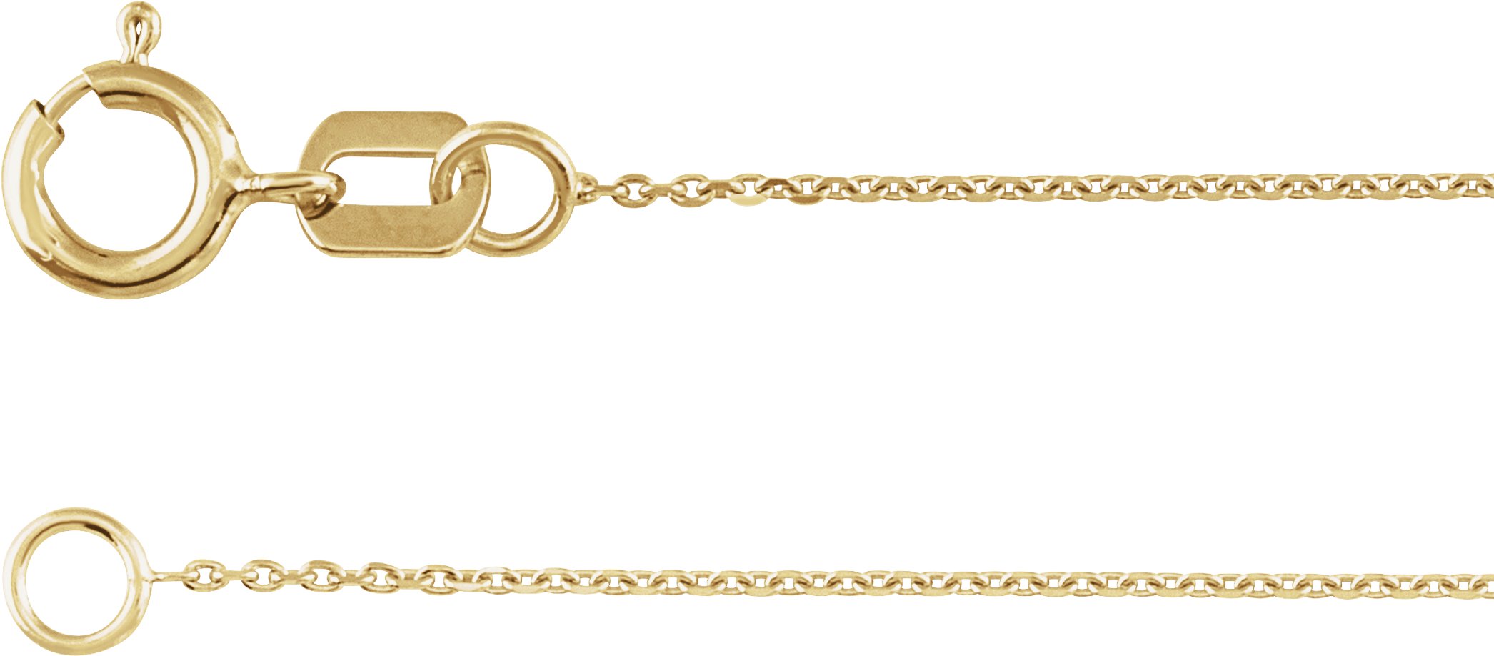 14K Yellow .65 mm Diamond-Cut Cable 24" Chain