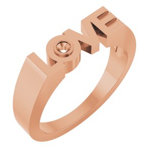 10K Rose 2 mm Round Accented Love Ring Mounting