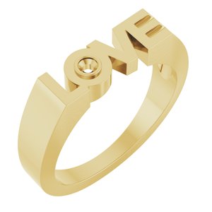 10K Yellow 2 mm Round Accented Love Ring Mounting