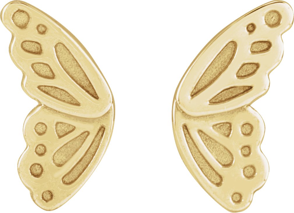 14K Yellow Butterfly Wing Earrings Ref 19599974