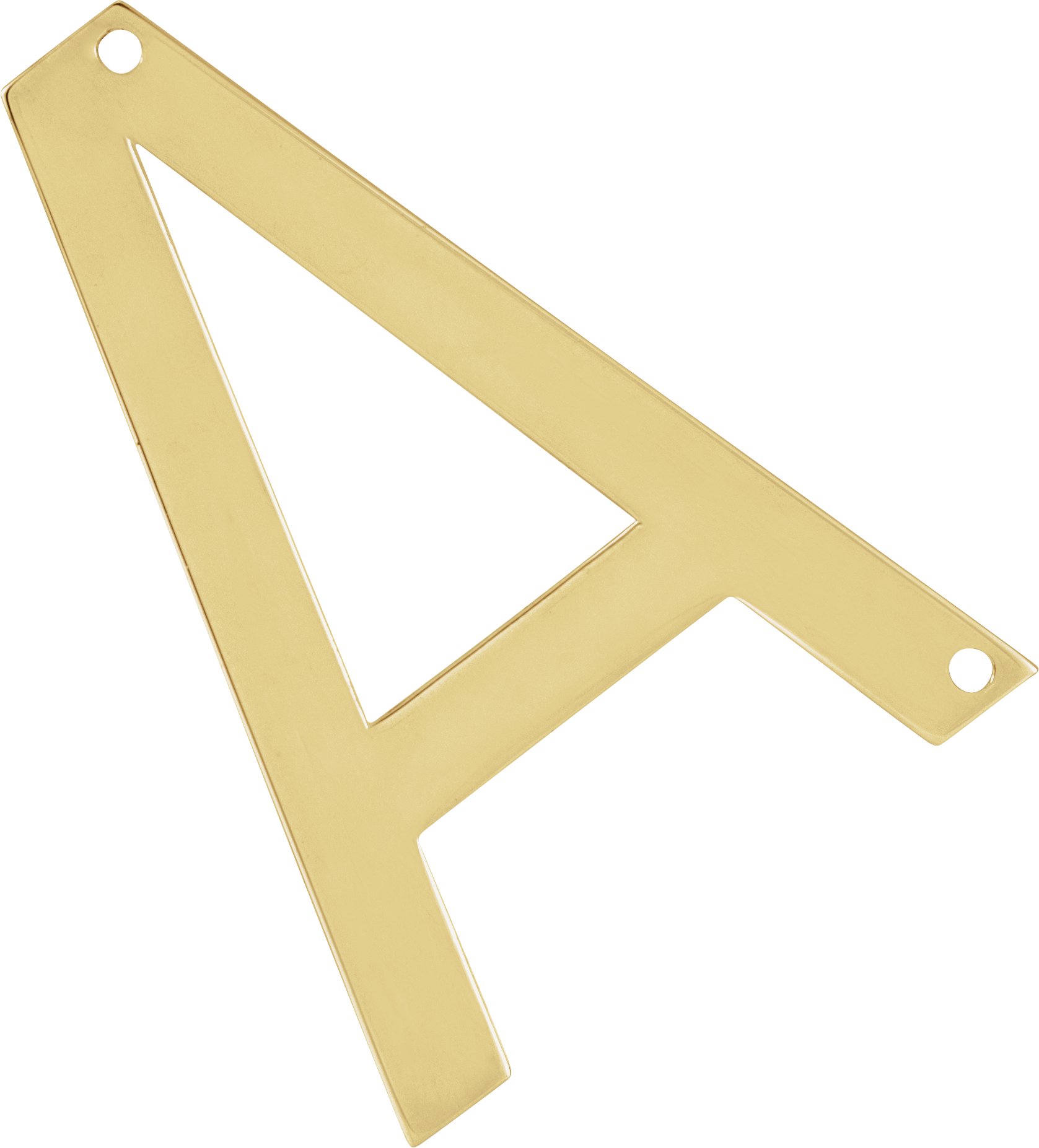 18K Yellow Initial A Necklace Center