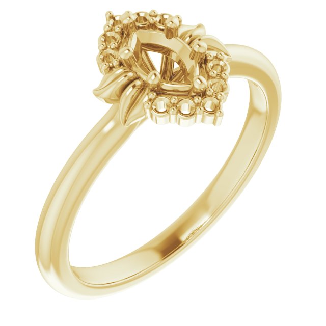 Accented Floral Engagement Ring