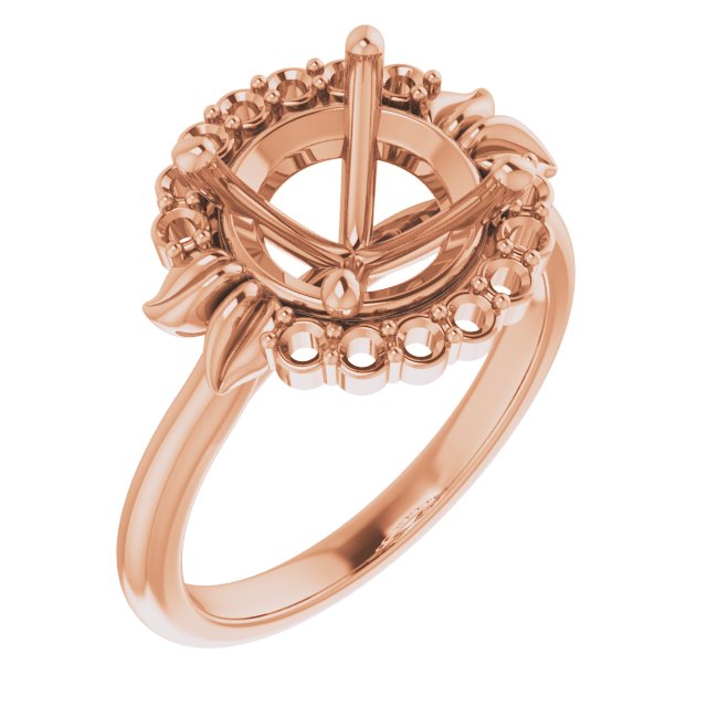 Accented Floral Engagement Ring