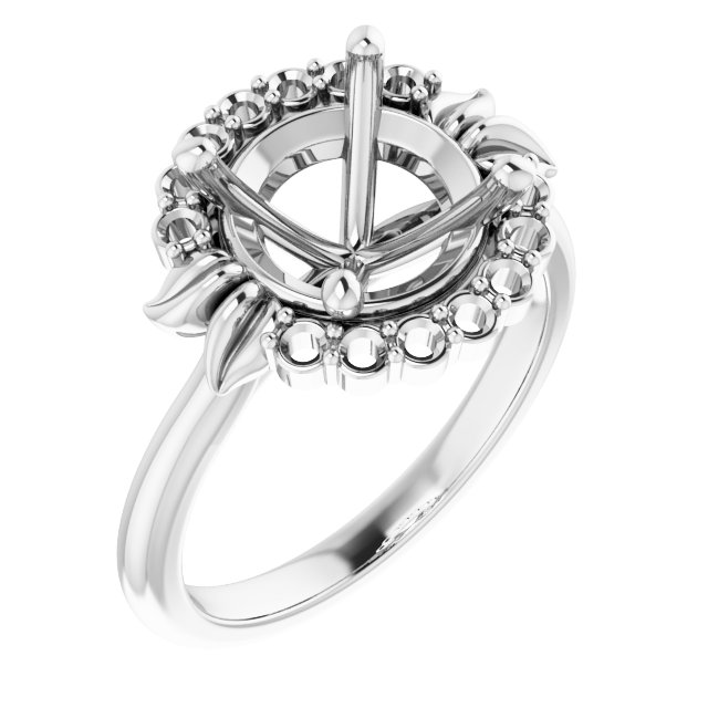 Accented Floral Engagement Ring