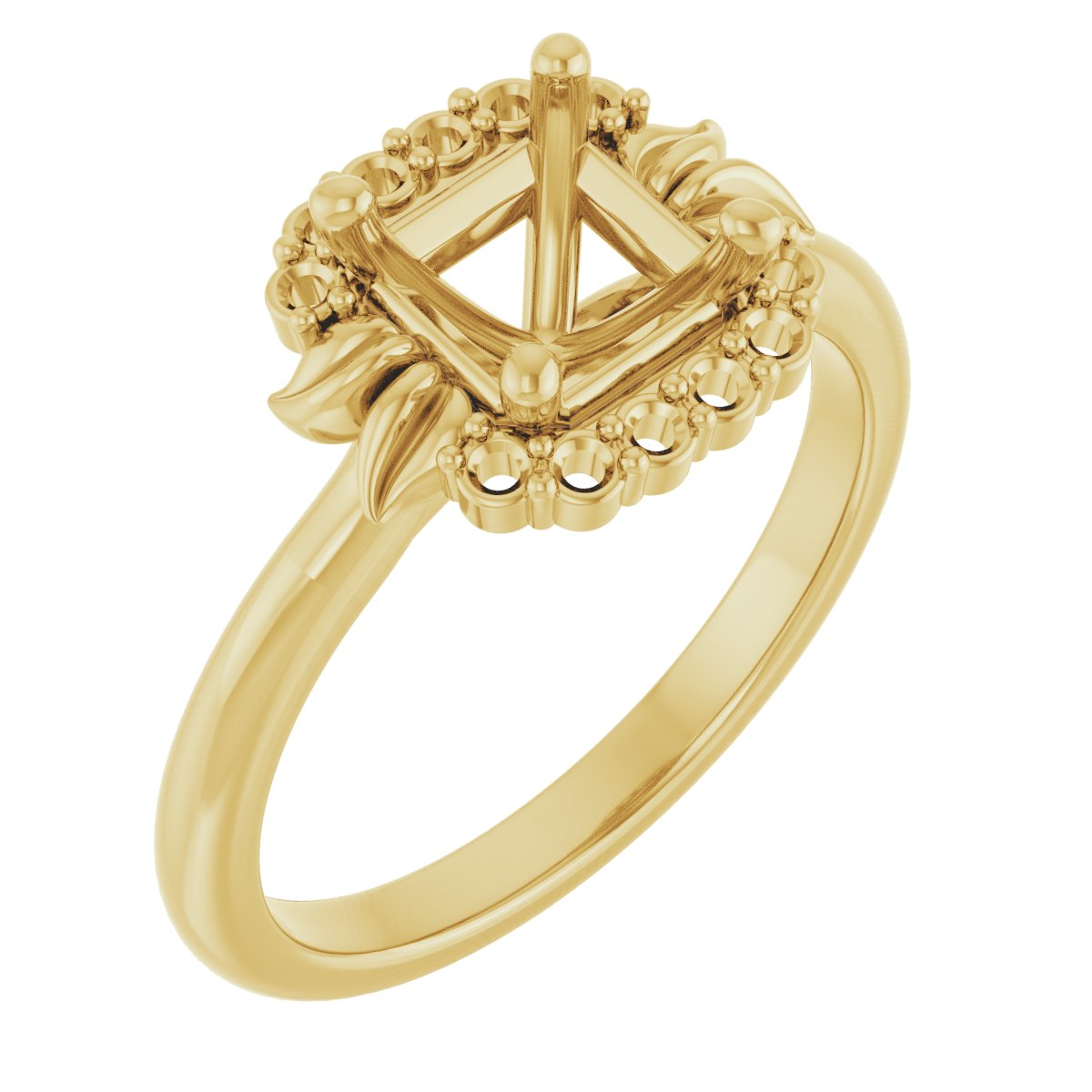 Accented Floral Engagement Ring