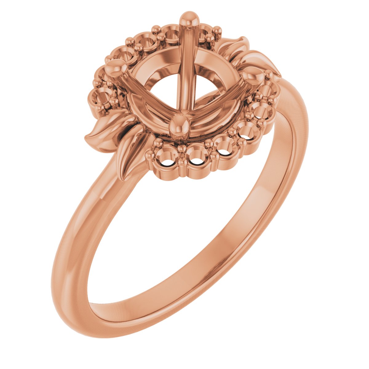 Accented Floral Engagement Ring