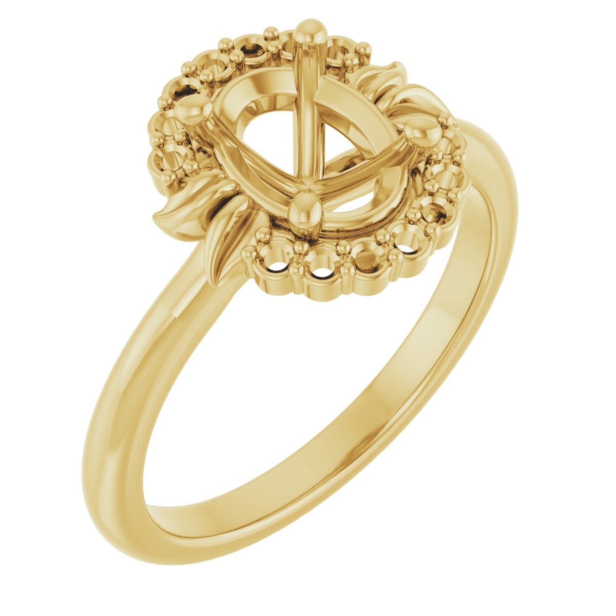 Accented Floral Engagement Ring