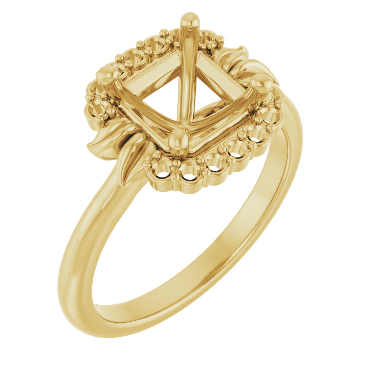Accented Floral Engagement Ring