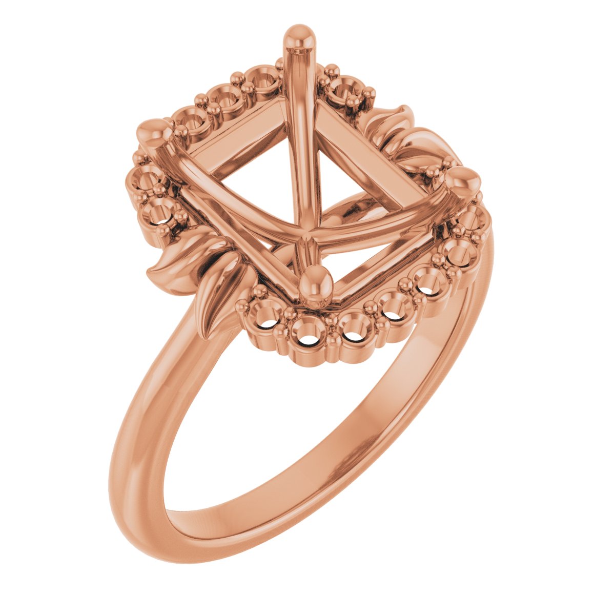 Accented Floral Engagement Ring