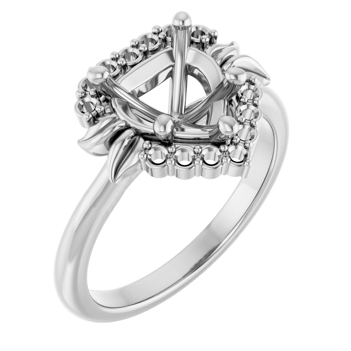 Accented Floral Engagement Ring