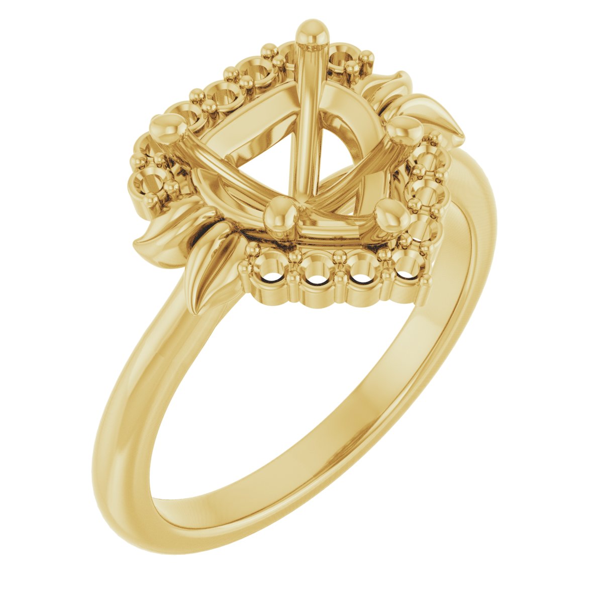 Accented Floral Engagement Ring