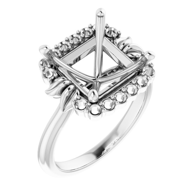 Accented Floral Engagement Ring