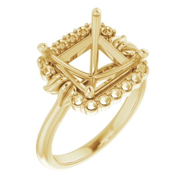 Accented Floral Engagement Ring
