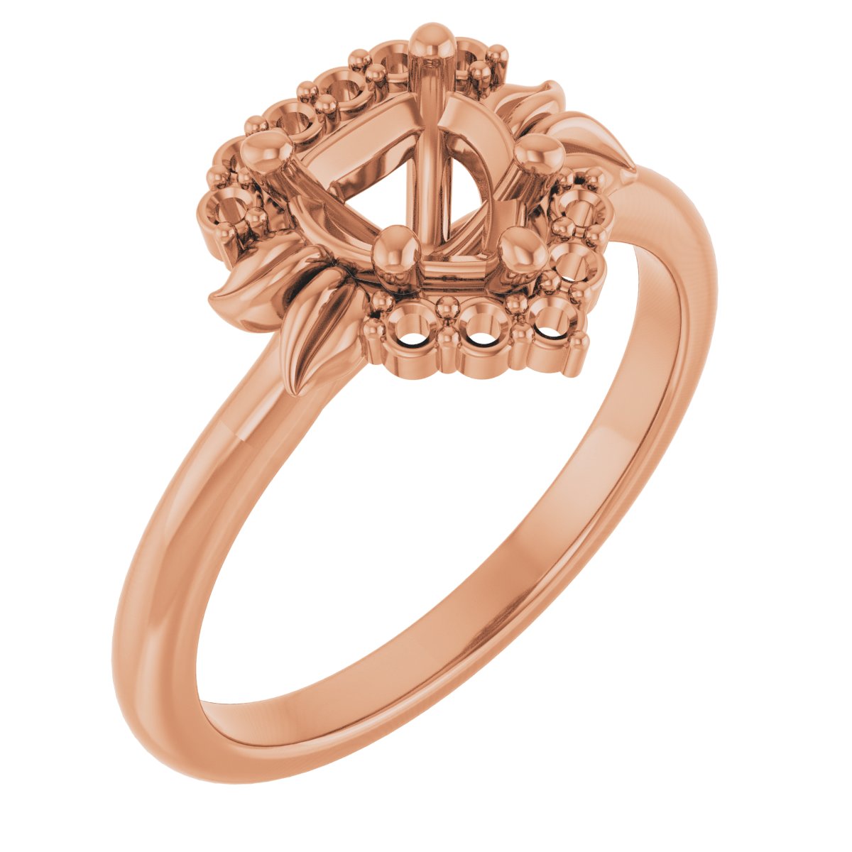 Accented Floral Engagement Ring