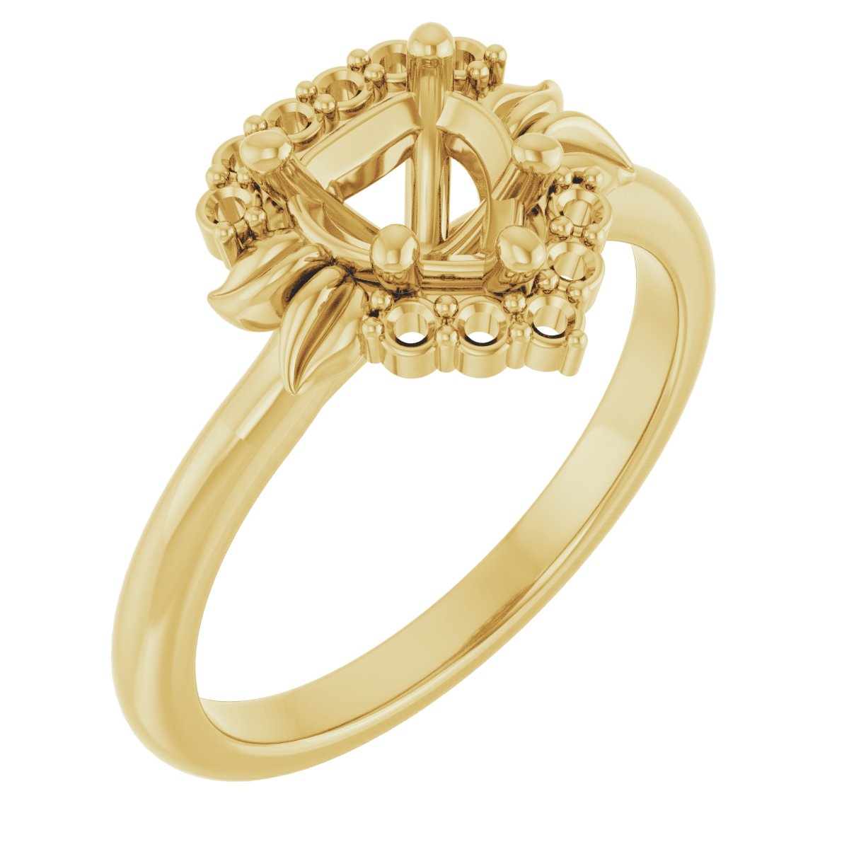 Accented Floral Engagement Ring