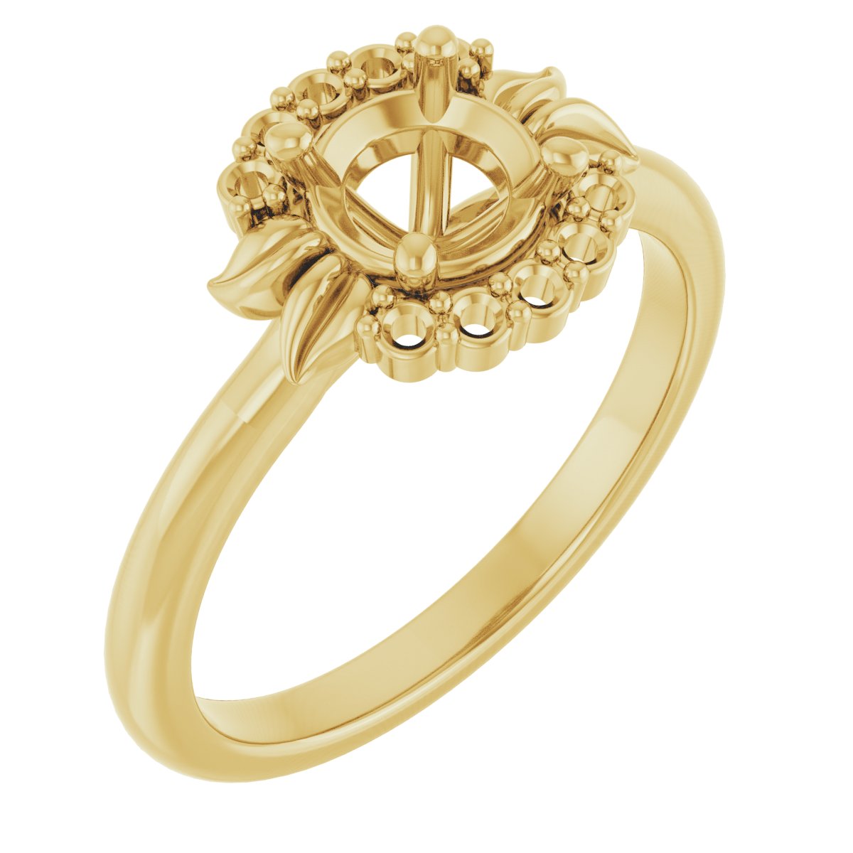 Accented Floral Engagement Ring