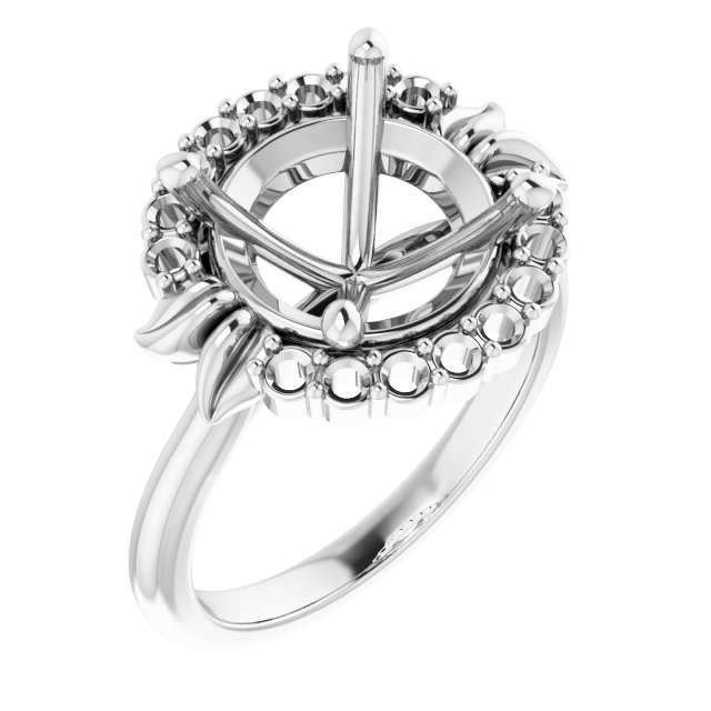 Accented Floral Engagement Ring
